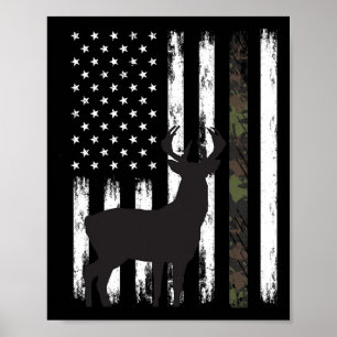 Poster Whitetail Deer Hunter Gifts Buck Camo Amer