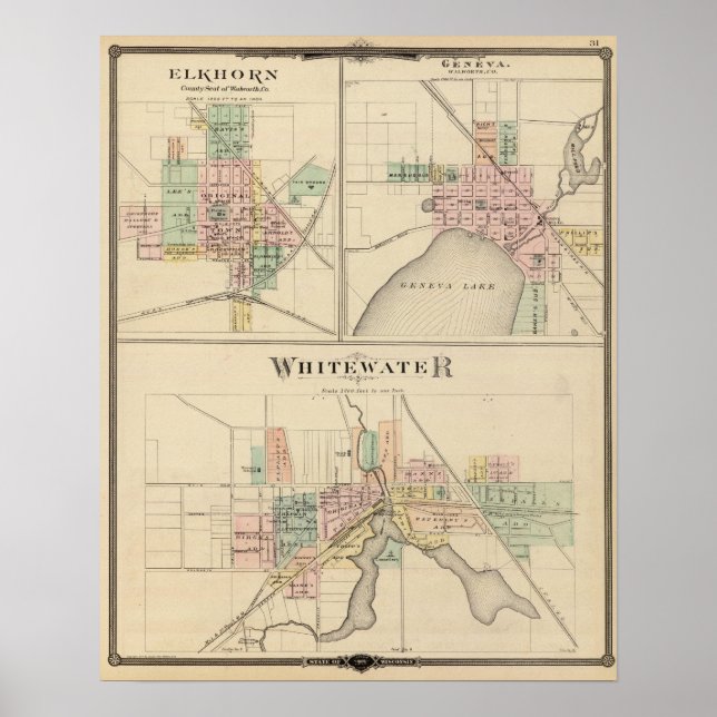 Pôster Whitewater, Elkhorn e Genebra (Frente)