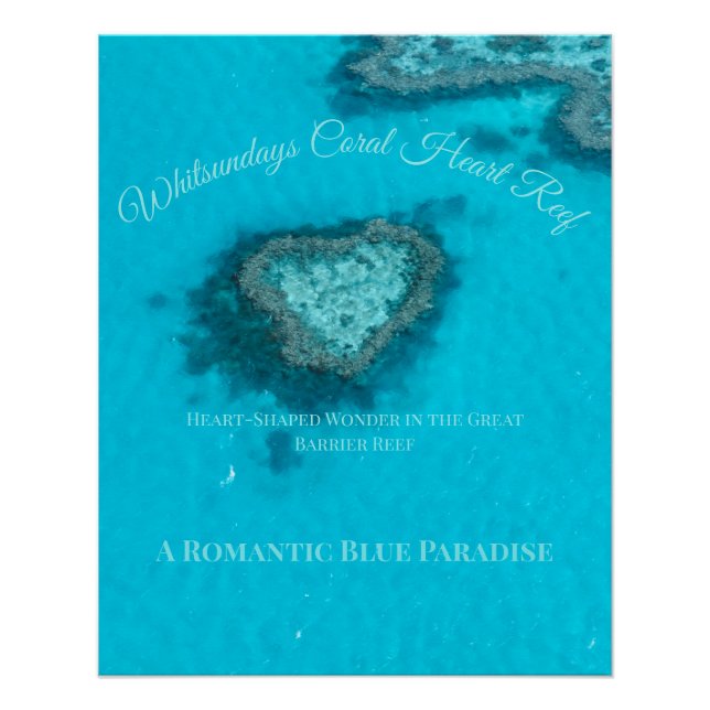Pôster Whitsundays Coral Heart Reef – Romântico  (Frente)