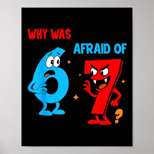 Poster Why Was 6 Afraid Of 7 Funny Six Seven Meme Gen Alp (Frente)