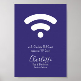Poster Wi-Fi Acesso moderno e roxo branco simples