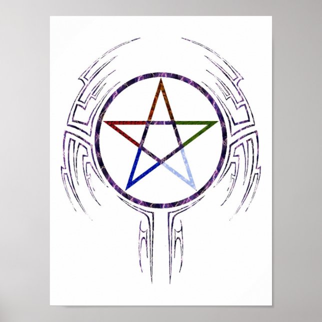 Pôster Wicca Tribal (Frente)