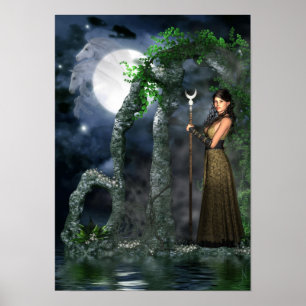 Poster Wiccan - Deusa Lua "Selene" [A3]