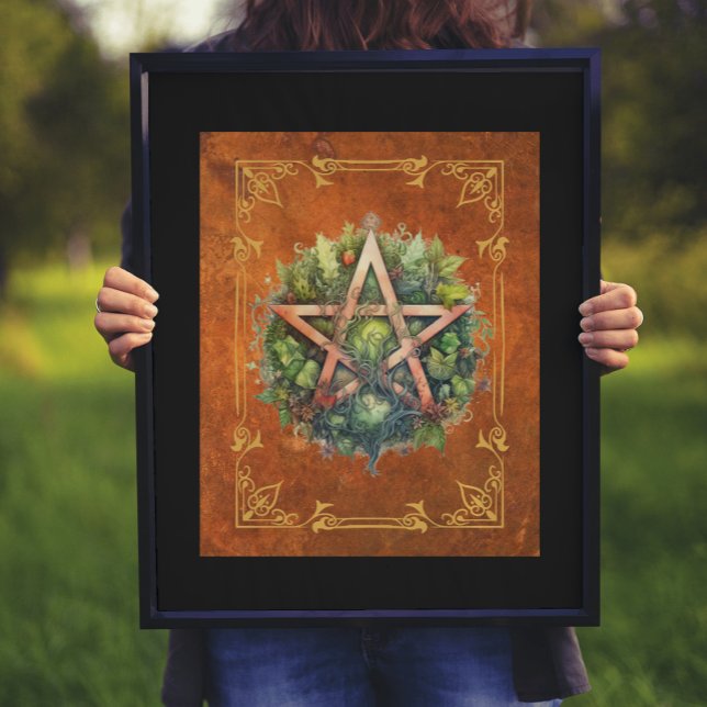 Poster Wiccan Forest Pentagram Arte Digital (Criador carregado)