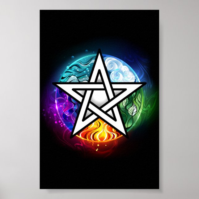 Poster Wiccan pentagram (Frente)