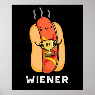 Poster Wiener Funny Sausage Pun Dark BG