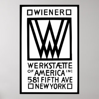 Poster Wiener Werkstaette monocromático da América