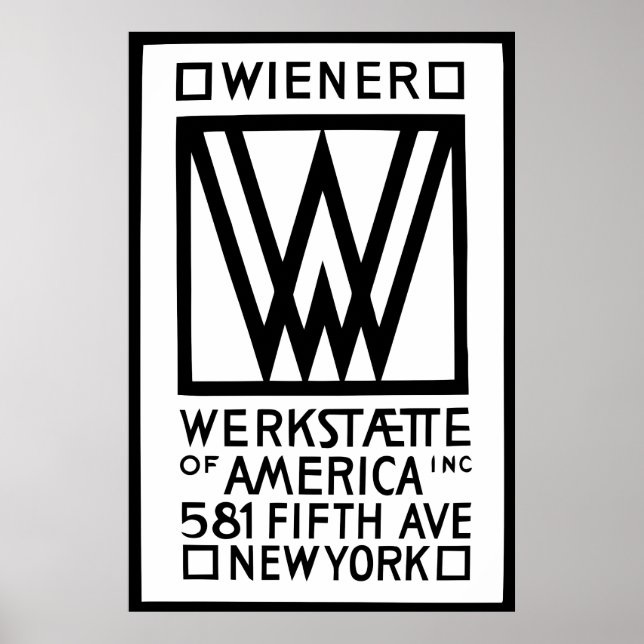 Poster Wiener Werkstaette monocromático da América (Frente)