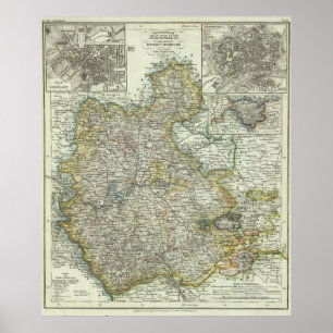 Pôster Wiesbaden e Francoforte Alemanha