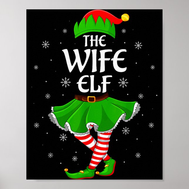 Poster Wife Elf Christmas Family Girls Women Elf Squad Xm (Frente)