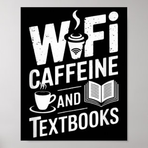 Poster Wifi Cafeína E Livros