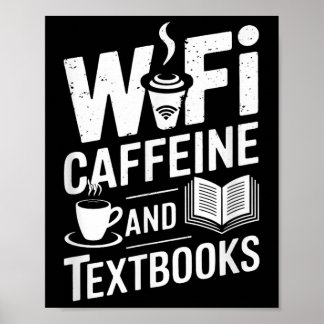 Poster Wifi Cafeína E Livros