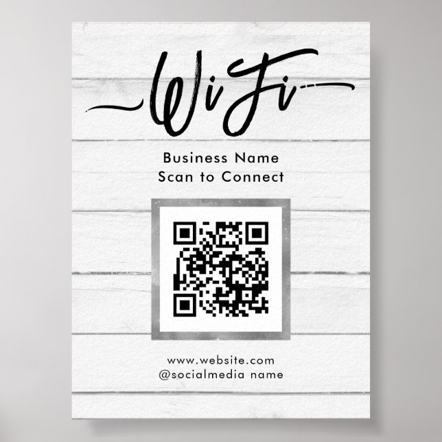 Poster Wifi De Convidado Para Empresas Simples (Frente)