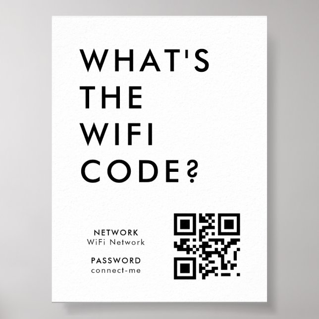 Poster Wifi Password | QR Code Scan to Connect  (Frente)