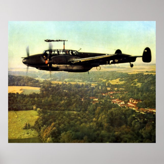Pôster WII Bf-110 Alemão Voador Baixo (Frente)