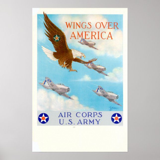 Poster WII Wings sobre a América (Frente)