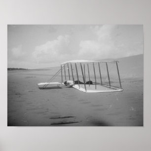 Pôster Wilbur Wright na posição propensa sobre