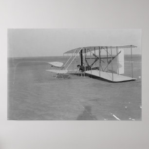 Pôster Wilbur Wright no plano danificado em seguida