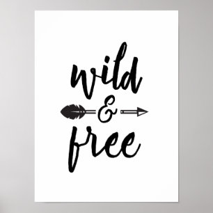 Poster Wild and free arrow ampersand nursery art print