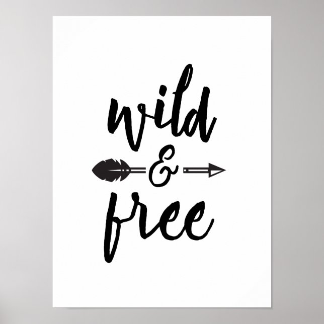 Poster Wild and free arrow ampersand nursery art print (Frente)