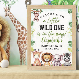 Poster Wild Animals Baby Shower Boy