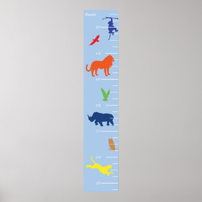 Poster Wild Animals Growth Chart (Frente)