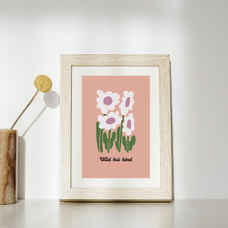 Poster Wild But Kind Retro Daisy Wall Art