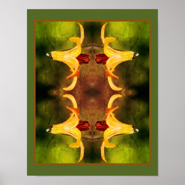 Poster Wild Canada Lily E Insetos Abstrato (Frente)