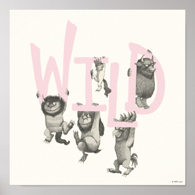 Poster WILD | Coisas Selvagens e Max - Rosa (Frente)