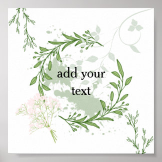 Poster "Wild Garden Frame - Floral Greenery Design"