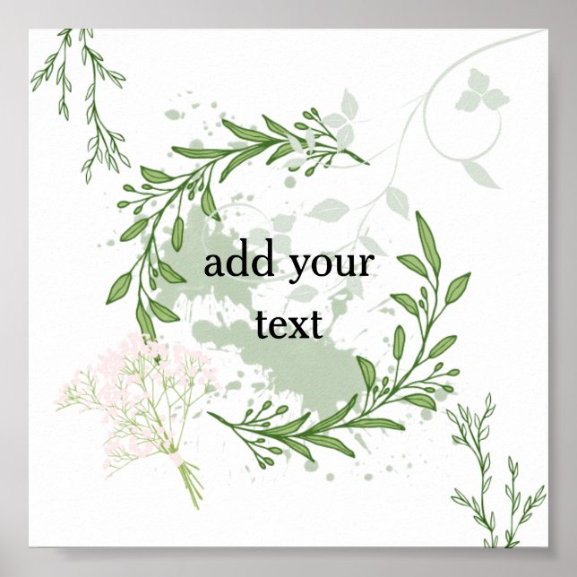 Poster "Wild Garden Frame - Floral Greenery Design" (Frente)