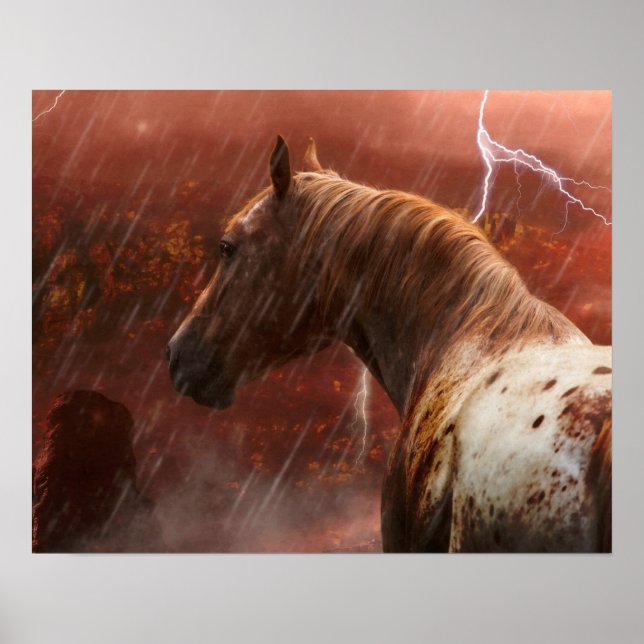 POSTER WILD HORSES DESERT STORM (Frente)