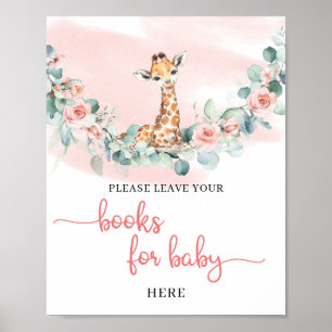 Poster Wild One Baby Giraffe Selva de livros para bebês