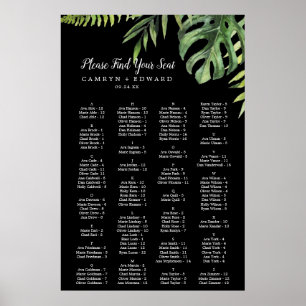 Poster Wild Palm Gráfico de assentos alfabéticos em pre