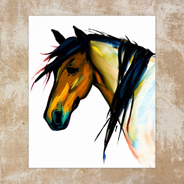 Poster Wild Pony | Cavalo de Aquarela (Criador carregado)