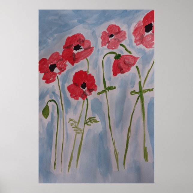 Poster Wild Red Poppies (Frente)