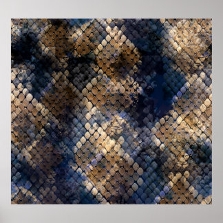 Poster Wild Snakeskin Watercolor Design