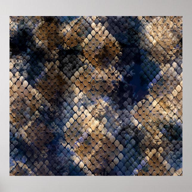 Poster Wild Snakeskin Watercolor Design (Frente)