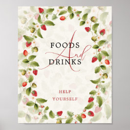 POSTER WILD STRAW BERRY SWEET BABY SHOWER SIGN