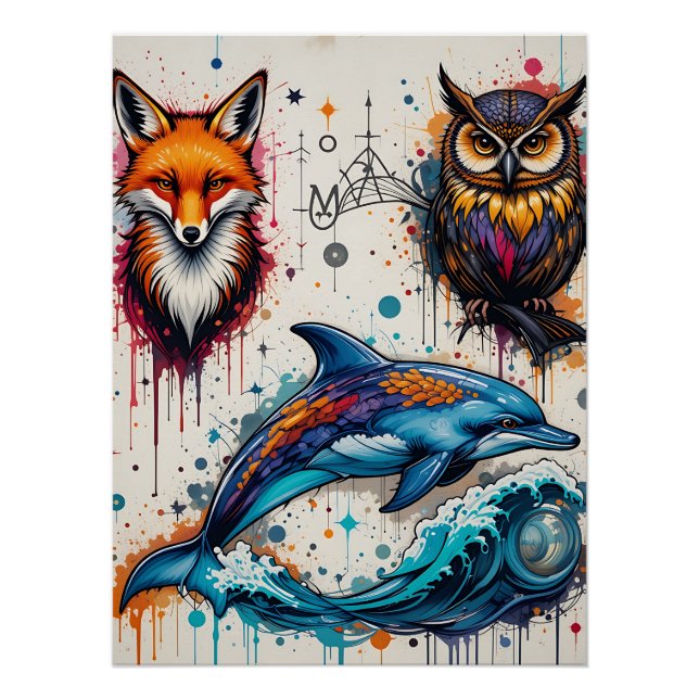 Pôster Wild Streets: Graffiti Animal Portraits (Frente)