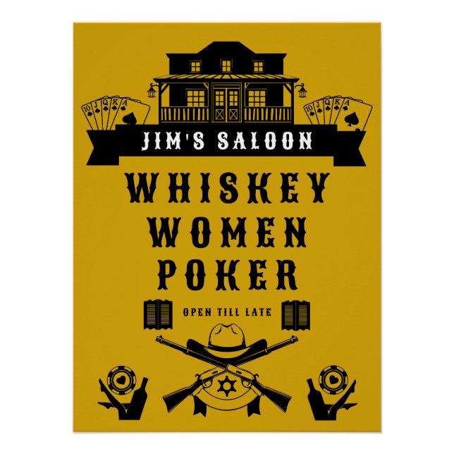 Pôster Wild West Americana Poker (Frente)