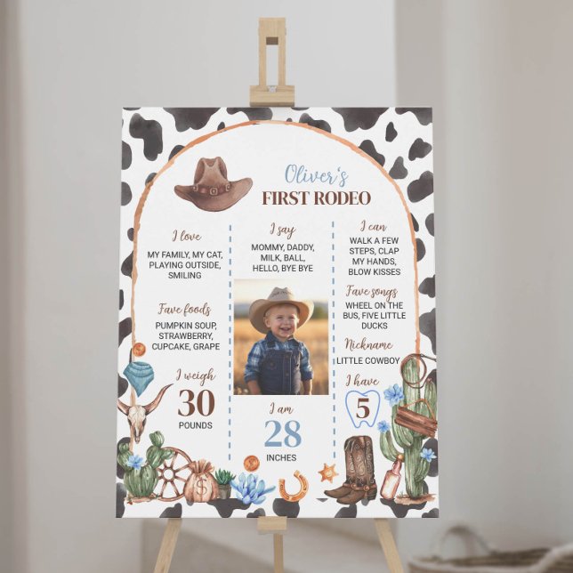 Poster Wild West Cowboy Primeiro Sinal de Marco de Aniver (Criador carregado)