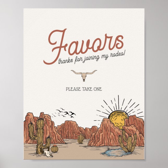 Poster Wild West Rodeo favorece a assinatura do partido (Frente)