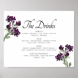Poster Wildbloom   Menu do Bar de Flores Boêmias Deep Pur