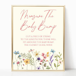 Poster Wildflower Baby Shower Measure The Baby Bump Sign