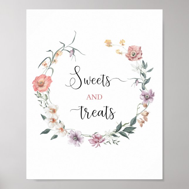 Poster Wildflower está a Caminho Chuveiro de Bebê Primave (Frente)