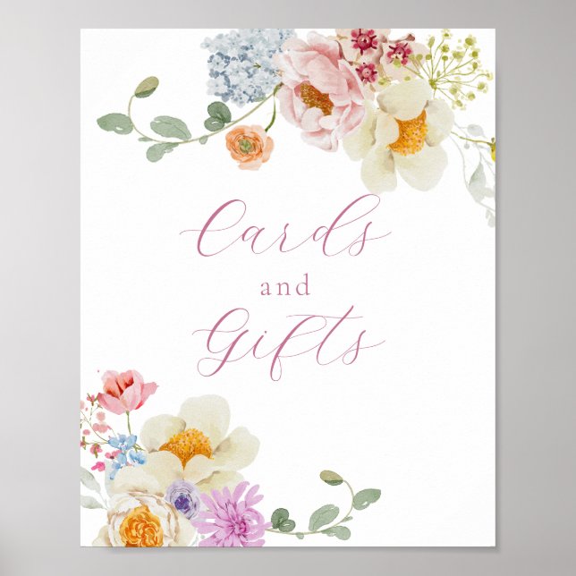 Poster Wildflower Honey Meadow Cards and Gifts Sign (Frente)