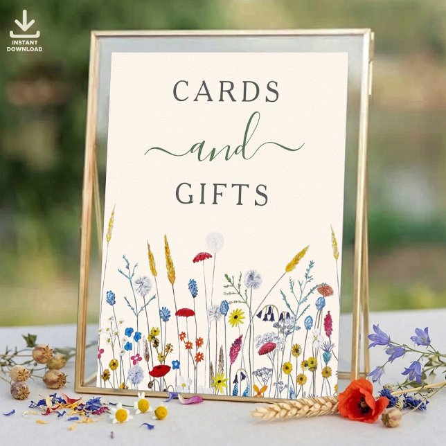 Poster Wildflower Meadow Cards & Gifts Shower Sign (Criador carregado)