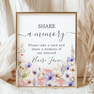 Poster Wildflower Meadow Memorial Funeral Compartilha Mem