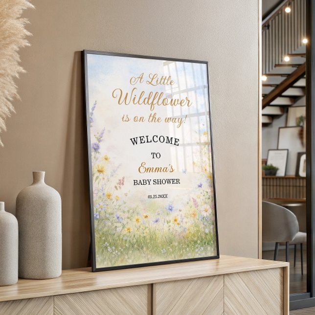 Poster Wildflower Meadow Spring Baby Shower Welcome (Criador carregado)